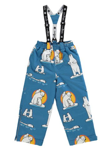 Småfolk Spodnie narciarskie "Polar bears" w kolorze niebieskim