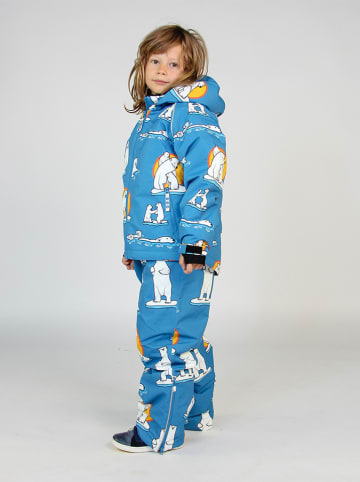 Småfolk Spodnie narciarskie "Polar bears" w kolorze niebieskim