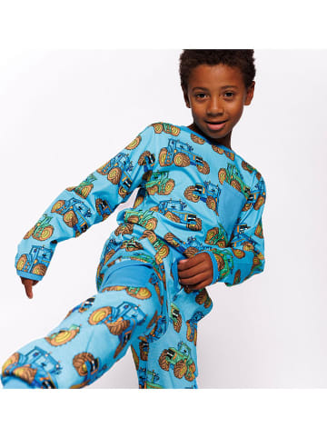 Småfolk Koszulka w kolorze błękitnym ze wzorem