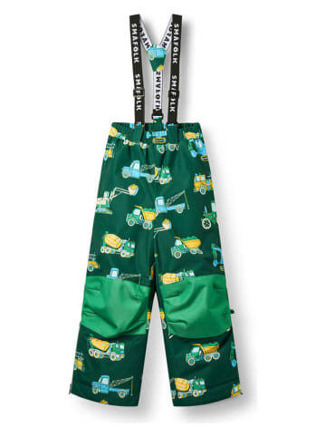 Småfolk Ski-/ Snowboardhose "Fahrzeuge" in Grün