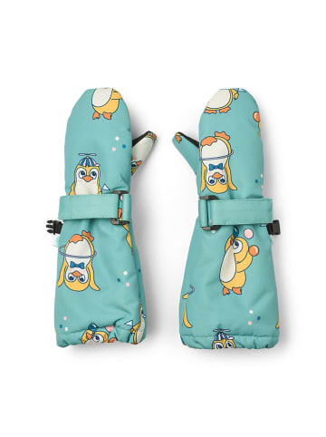 Småfolk Functionele wanten "Pinguïns" turquoise