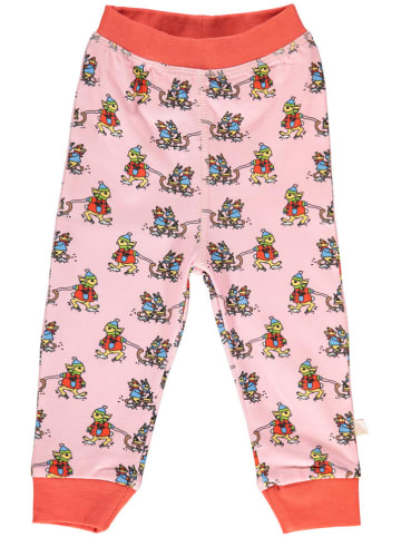 Småfolk Spodnie dresowe w kolorze jasnoróżowo-pomarańczowym