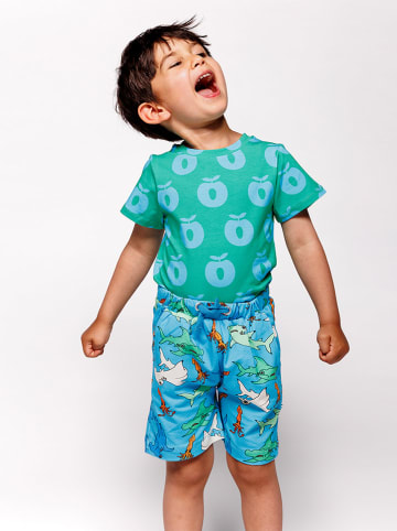 Småfolk Koszulka w kolorze zielono-niebieskim