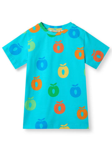 Småfolk Shirt "Äpfel" in Blau/ Bunt