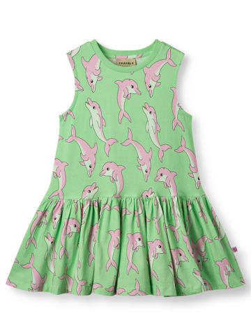 Småfolk Sukienka w kolorze zielono-jasnoróżowym