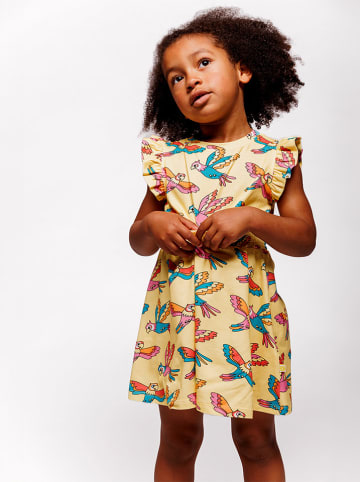 Småfolk Kleid "Papageien" in Gelb/ Bunt