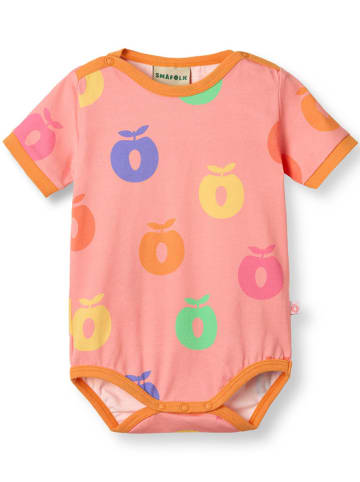 Småfolk Body w kolorze pomarańczowym ze wzorem