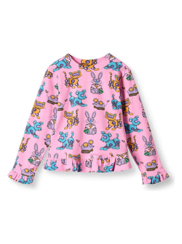Småfolk Longsleeve "Roboter-Haustiere" in Rosa