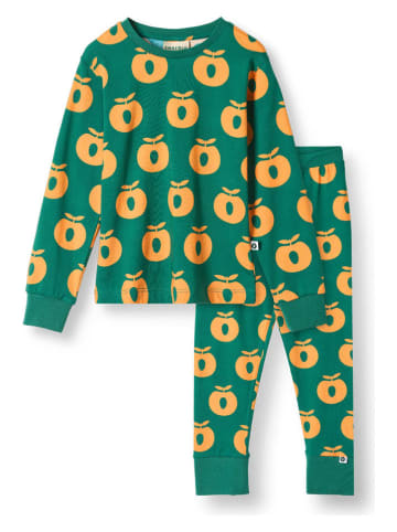Småfolk Pyjama "Äpfel" in Grün