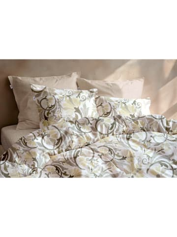 Zo!Home Flanellen beddengoedset "Amaury" wit/grijs/groen