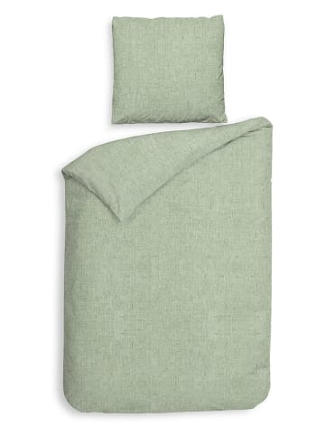 Heckett Lane Flanell-Bettwäsche-Set "Franela" in Grün
