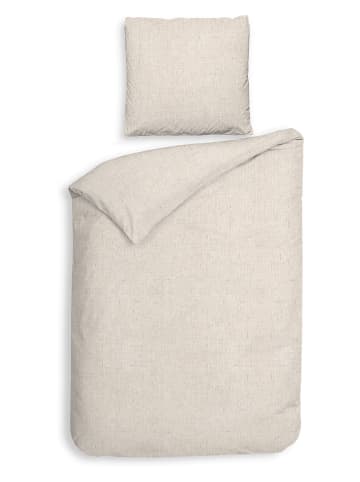 Heckett Lane Flanell-Bettwäsche-Set "Franela" in Beige