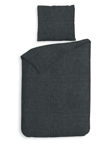 HNL Flanell-Bettwäsche-Set "Franela" in Anthrazit