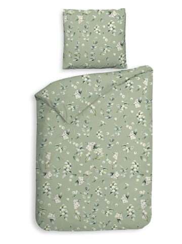 HNL Flanellen beddengoedset "Ciro" groen