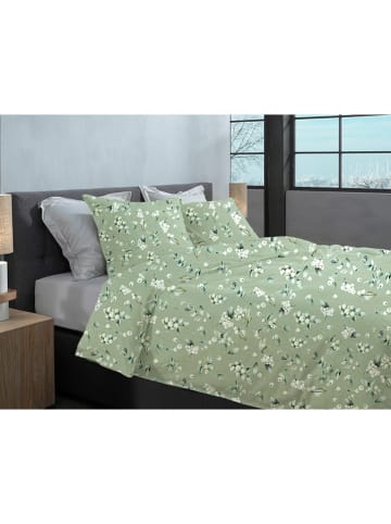 HNL Flanellen beddengoedset "Ciro" groen