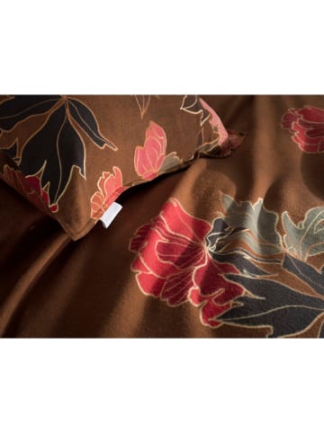 HNL Komplet pościeli flanelowej "Francesco" w kolorze pomarańczowo-jasnobrązowym