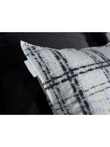 HNL Flanellen beddengoedset "Enio" crème/zwart/geel