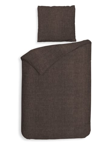 HNL Flanellen beddengoedset "Franela" bruin