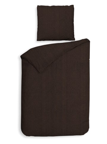 HNL Flanell-Bettwäsche-Set "Spina" in Braun