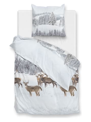 HNL Flanell-Bettwäsche-Set "Cervo" in Weiß