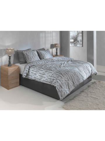 HNL Komplet pościeli flanelowej "Corda" w kolorze szarym