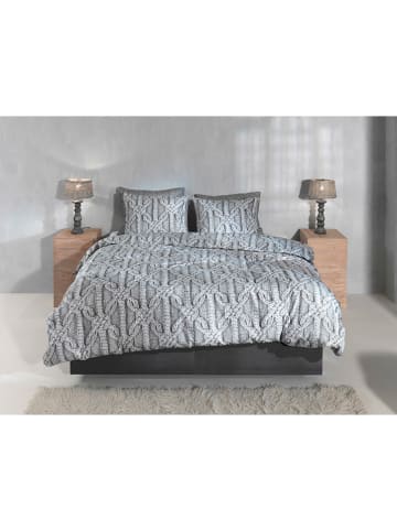 HNL Flanellen beddengoedset "Corda" grijs