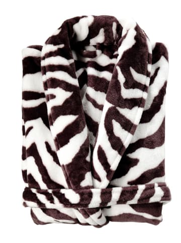 Zo!Home Szlafrok "Zebra" w kolorze biało-brązowym