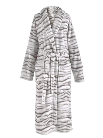 Zo!Home Badjas "White Tiger" wit/grijs