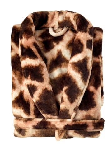 Zo!Home Szlafrok "Giraffe" w kolorze brązowo-jasnobrązowym