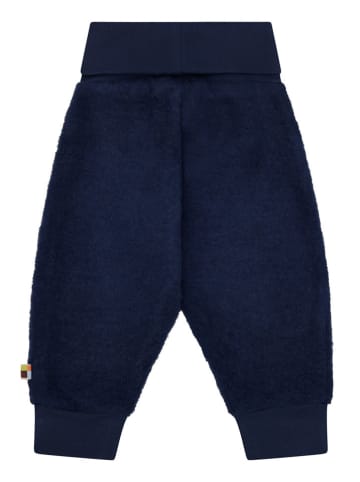 loud + proud Wełniane spodnie w kolorze granatowym