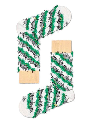 Happy Socks Skarpety w kolorze biało-zielonym