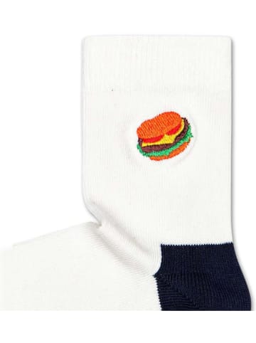 Happy Socks Skarpety (2 pary) "Burger" w kolorze białym