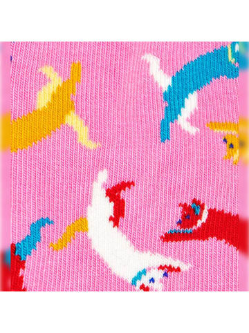 Happy Socks 2-delige set: sokken lichtroze/ wit