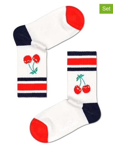 Happy Socks Skarpety (2 pary) "Cherries" w kolorze czerwono-białym