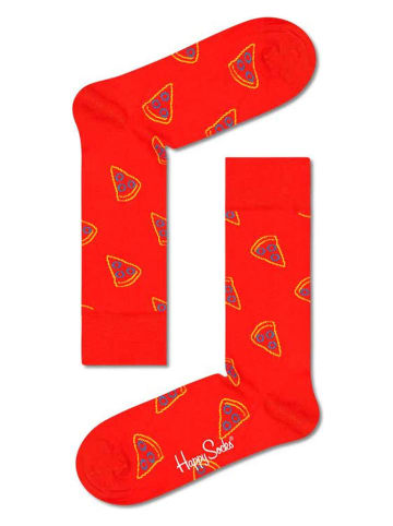 Happy Socks Skarpety (2 pary) "Mini & Me Pizza" w kolorze czerwonym