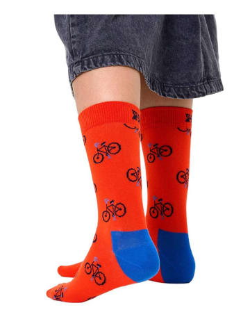 Happy Socks Socken "Bike" in Orange/ Blau