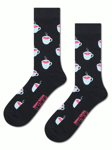 Happy Socks Socken "Hot Cup" in Schwarz/ Hellblau