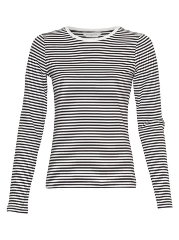 MOSS COPENHAGEN Longsleeve "Gemma Hadrea" in Schwarz/ Weiß