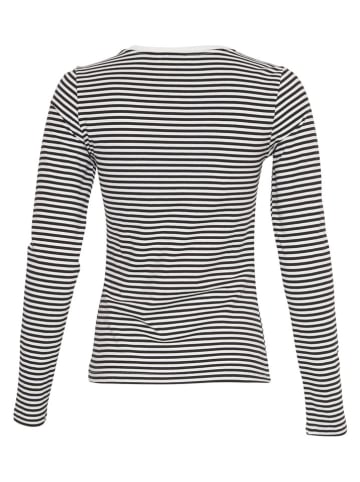 MOSS COPENHAGEN Longsleeve "Gemma Hadrea" in Schwarz/ Weiß