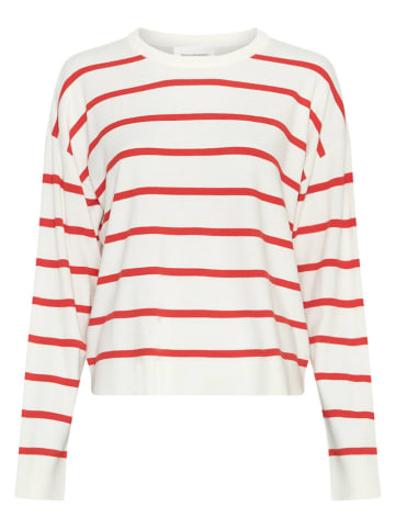 MOSS COPENHAGEN Pullover "Maura Rachelle" in Weiß/ Rot