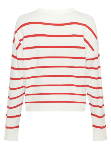 MOSS COPENHAGEN Pullover "Maura Rachelle" in Weiß/ Rot