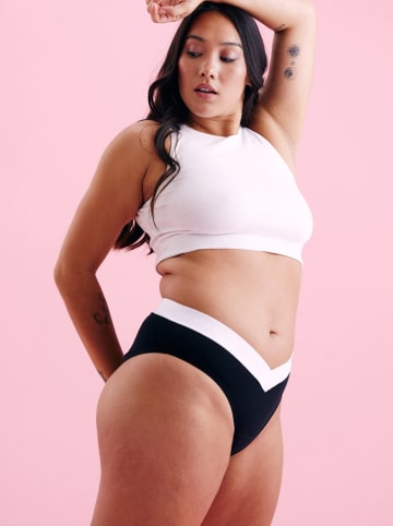 The Female Company Periodenslip "V-Cut 1.0" in Schwarz/ Weiß