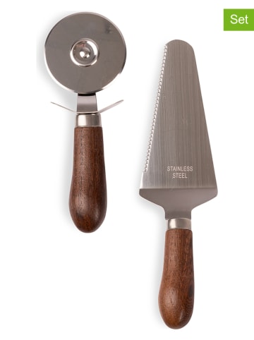 Sagaform 2tlg. Pizza-Set in Braun