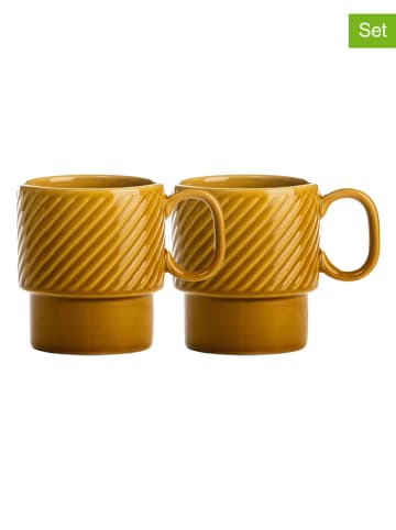 Sagaform Kubki (2 szt.) "Coffee & More" w kolorze żółtym do kawy - 300 ml