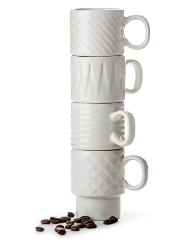 Sagaform Filiżanki (4 szt.) w kolorze białym do espresso - 100 ml