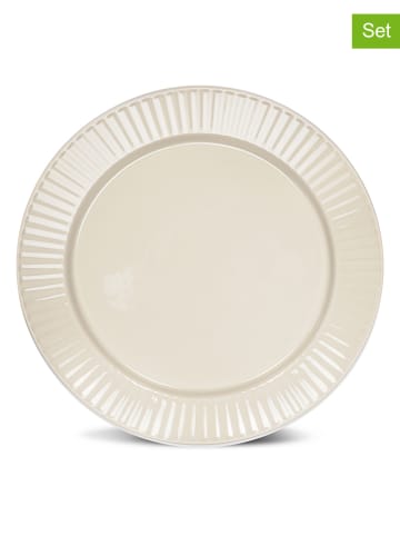 Sagaform 4er-Set: Speiseteller ''Coffee & More'' in Creme - Ø 27,5 cm