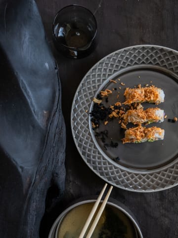 Sagaform 4-delige set: dinerborden ''Coffee & More'' grijs - Ø 27,5 cm