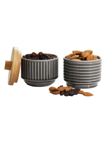 Sagaform 2-delige set: voorraaddozen grijs - (H)8 x Ø 13 cm