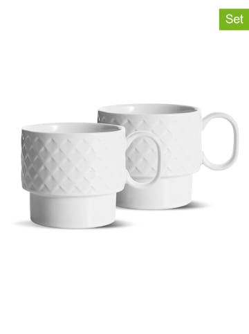 Sagaform Kubki (2 szt.) "Coffee & More" w kolorze białym do herbaty - 500 ml