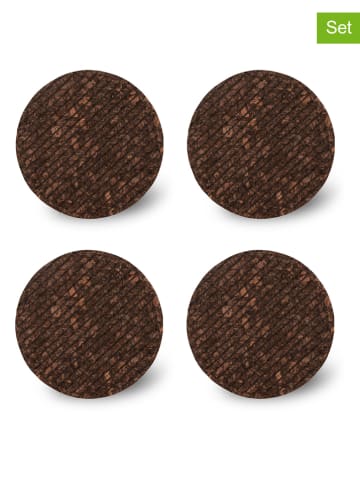 Sagaform 4-delige set: onderzetters ''Dante'' bruin - Ø 10 cm